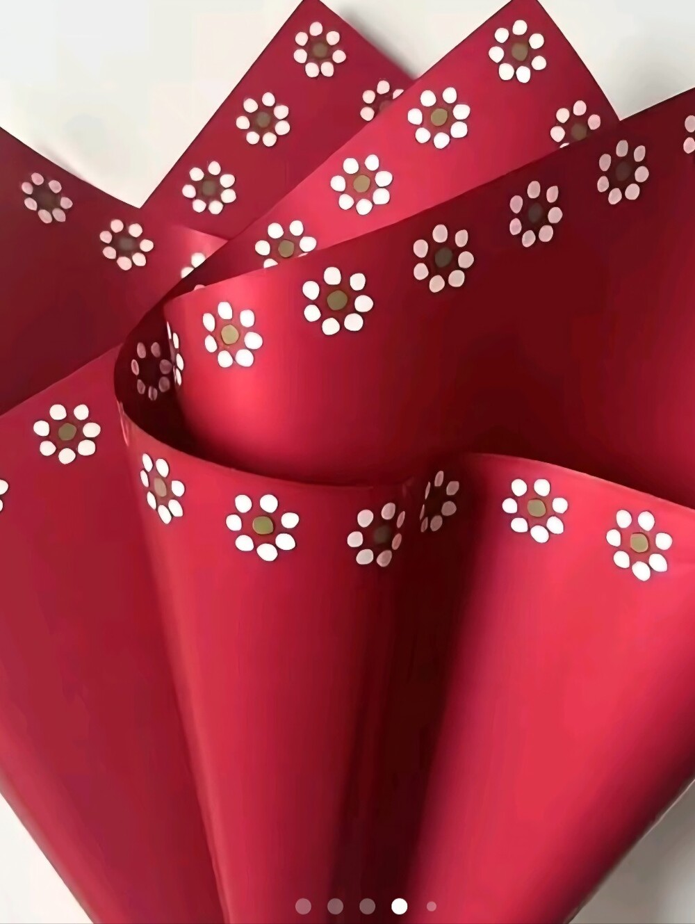 Burgundy Red Wine Floral Wrapping Paper Gift Pink 5 Sheets